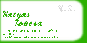 matyas kopcsa business card